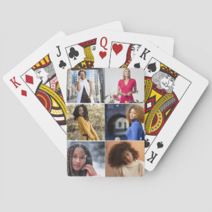 Design Your Own 6 Photo Collage Playing Cards