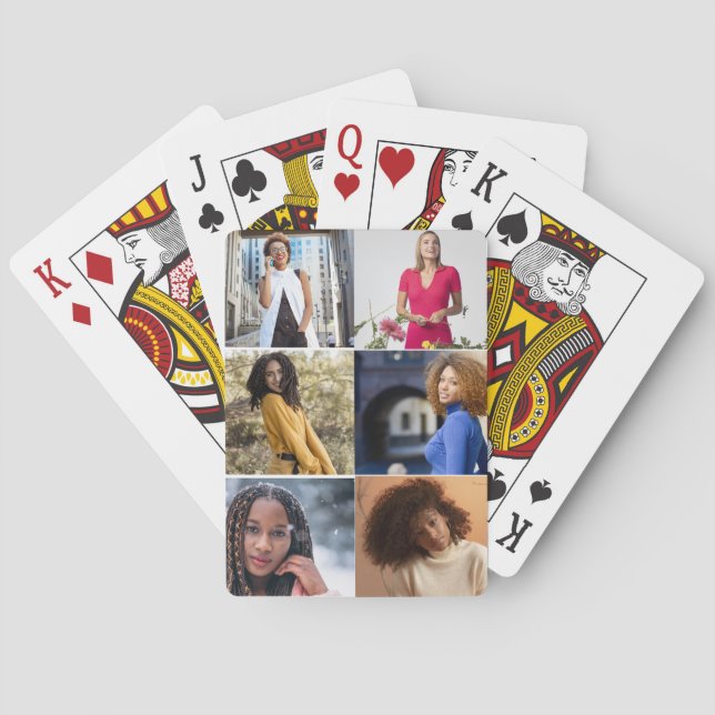 Design Your Own 6 Photo Collage Playing Cards (Back)