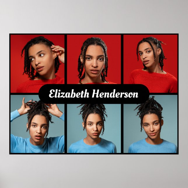 Design Your Own 6 Photo Collage Poster (Front)