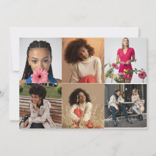 Design Your Own 6 Photo Collage Thank You Card