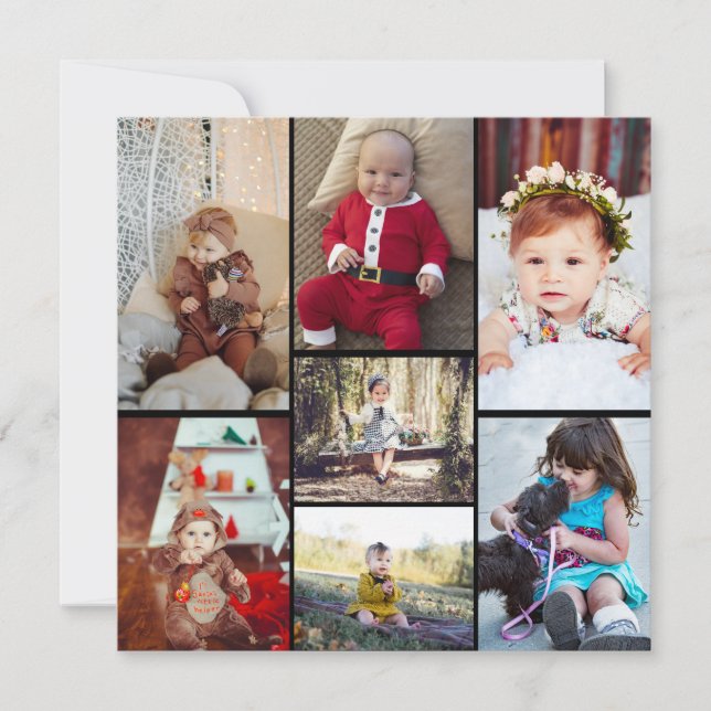 Design Your Own 7 Photo Collage Announcement (Front)