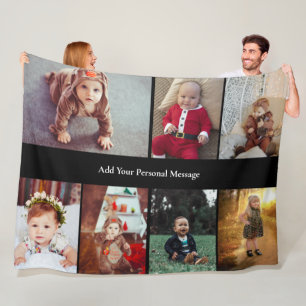 Design Your Own 7 Photo Collage Fleece Blanket