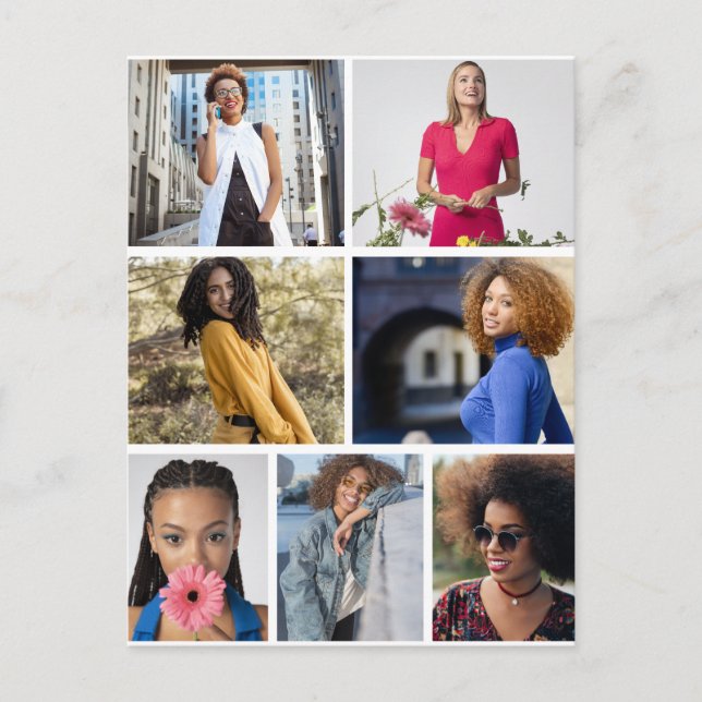 Design Your Own 7 Photo Collage Postcard (Front)