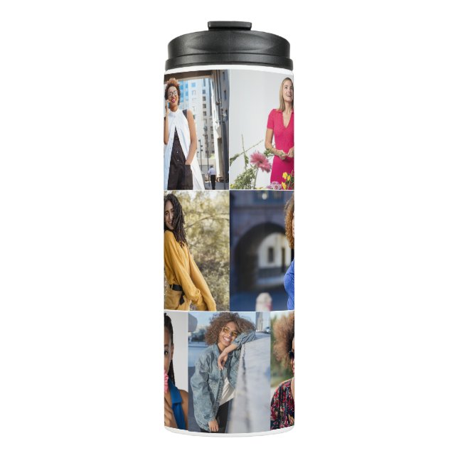 Design Your Own 7 Photo Collage Thermal Tumbler (Front)