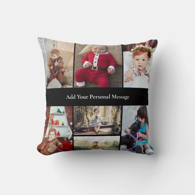 Design Your Own 7 Photo Collage Throw Pillow (Front)