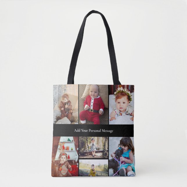 Design Your Own 7 Photo Collage Tote Bag (Front)