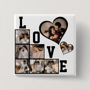 Design Your Own 8 Photo Collage 2 Inch Square Button