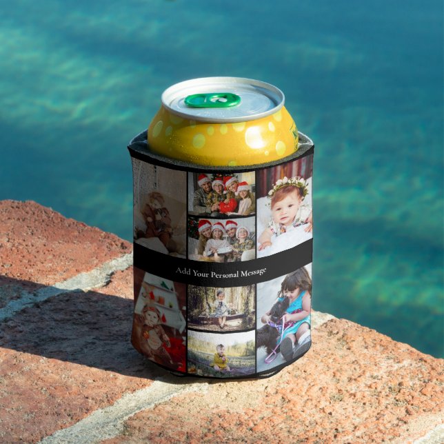 Design Your Own 8 Photo Collage Can Cooler (In Situ Pool)
