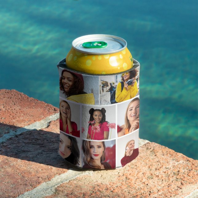 Design Your Own 8 Photo Collage Can Cooler (In Situ Pool)
