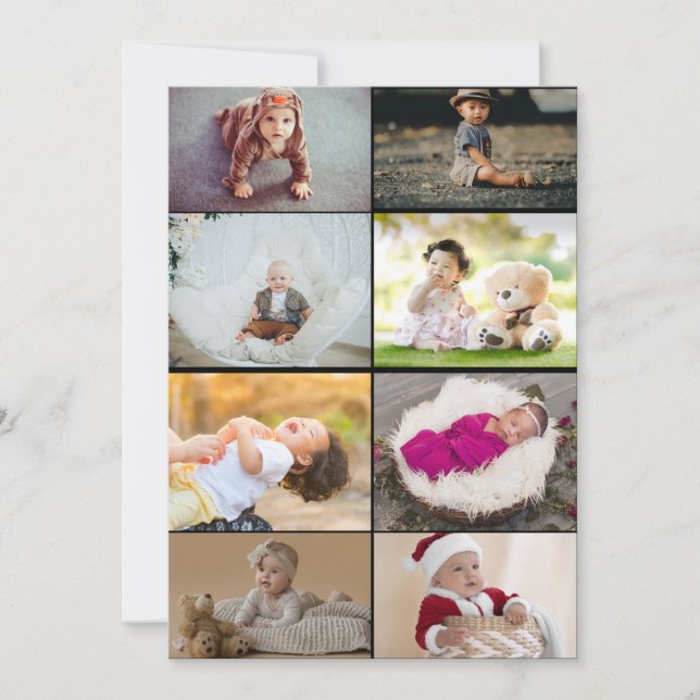 Design Your Own 8 Photo Collage Card (Front)