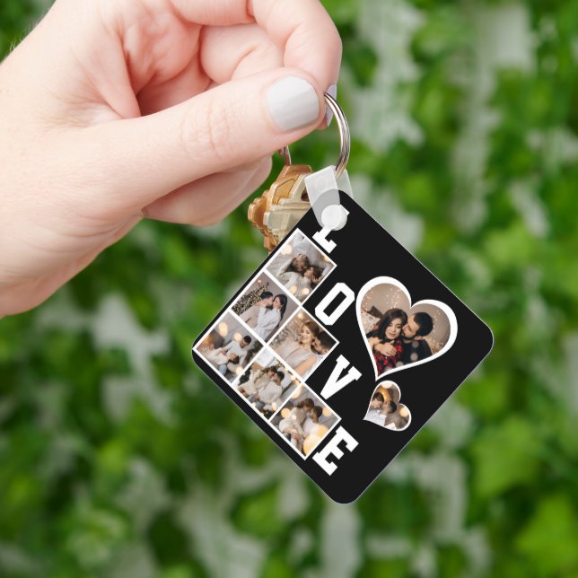 Design Your Own 8 Photo Collage Keychain (Hand)