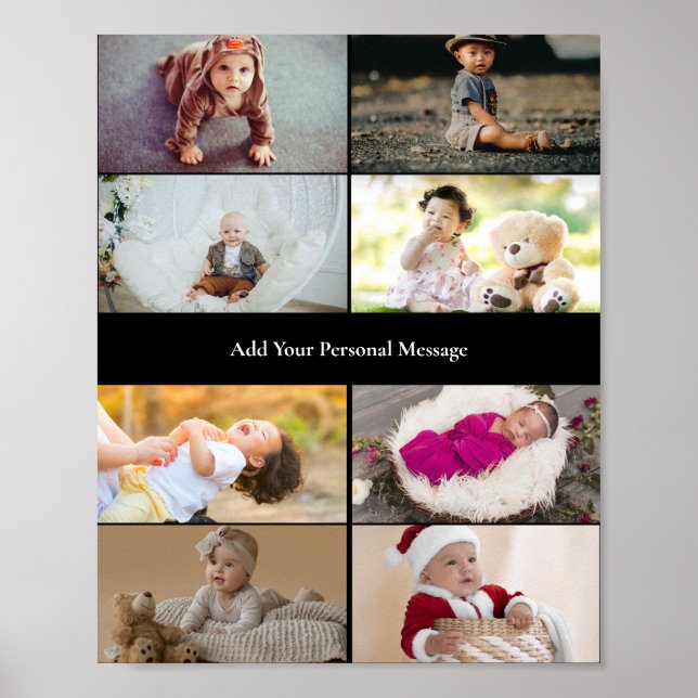 Design Your Own 8 Photo Collage Poster (Front)