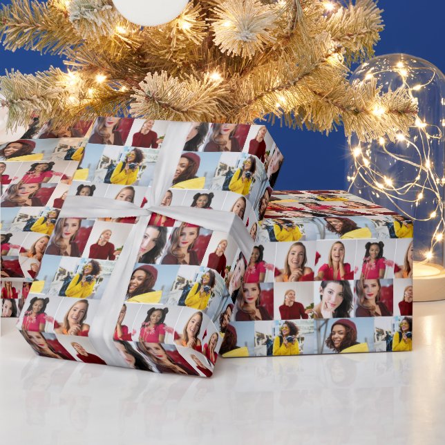 Design Your Own 8 Photo Collage Wrapping Paper (Holidays)