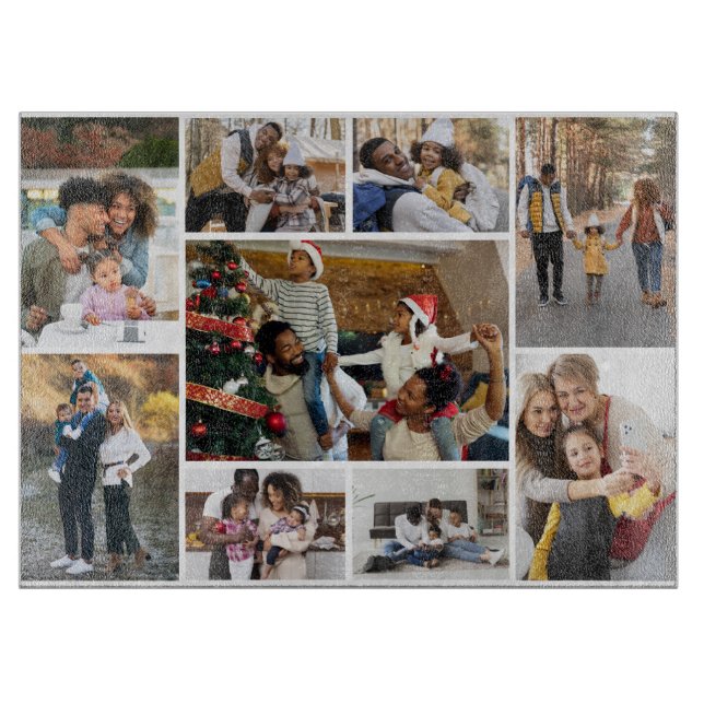 Design Your Own 9 Photo Collage Cutting Board (Front)