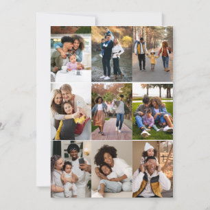 Design Your Own 9 Photo Collage Holiday Card