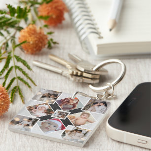 Design Your Own 9 Photo Collage Keychain