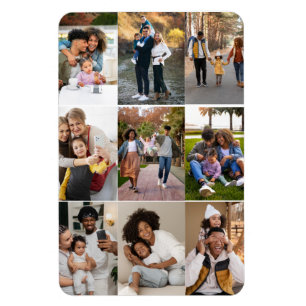 Design Your Own 9 Photo Collage Magnet