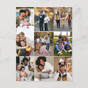 Design Your Own 9 Photo Collage Postcard