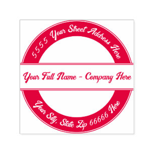 Design Your Own Address Colour Round Stamp Templat