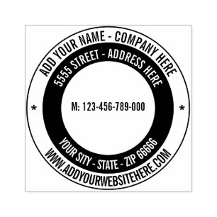 Design Your Own Address Round Rubber Stamp
