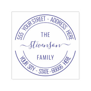 Design Your Own Address Round Self-inking Stamp
