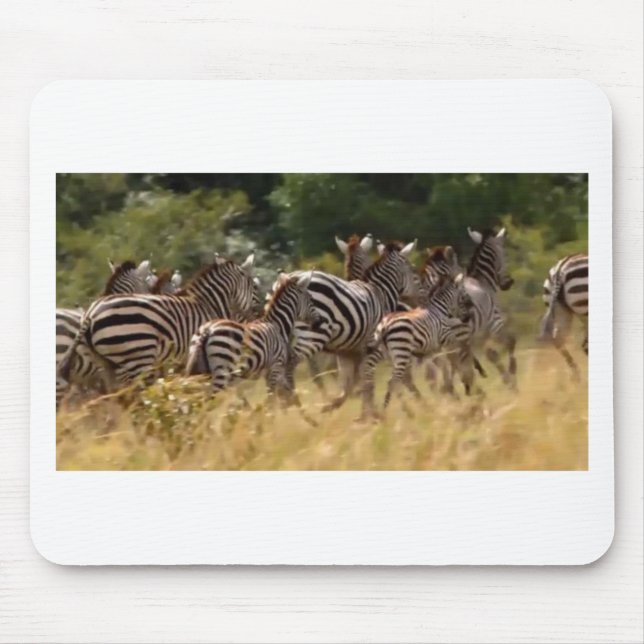 Design Your Own Beautiful zebra migration Mara Mouse Pad (Front)