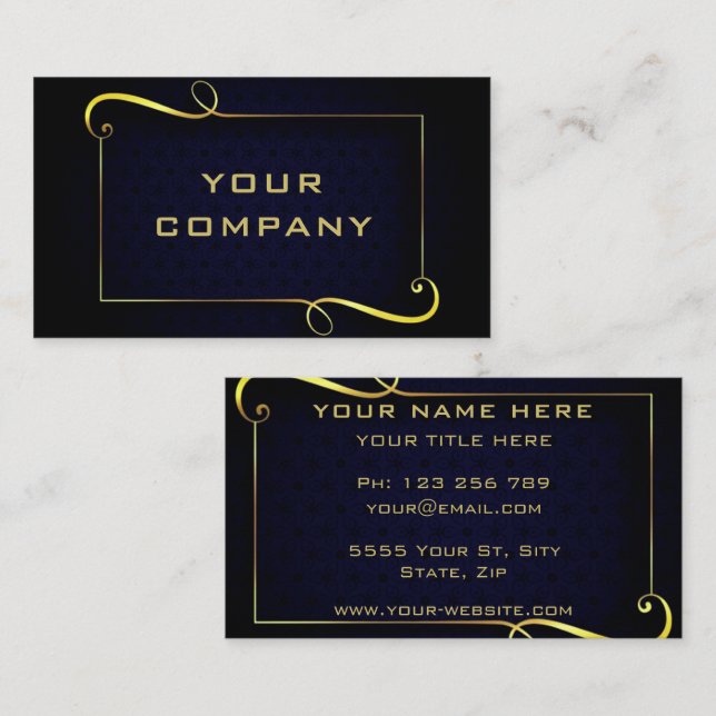 Design Your Own Black and Gold Business Card (Front/Back)