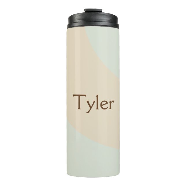 Design your own Blue and Tan Swirls Thermal Tumbler (Front)