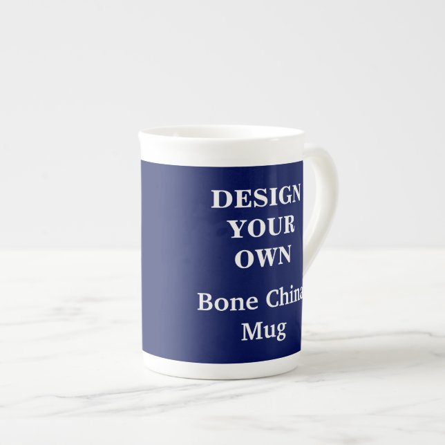 Design Your Own Bone China Mug - Blue (Front Right)