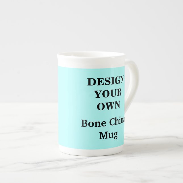Design Your Own Bone China Mug - Light Blue (Front Right)