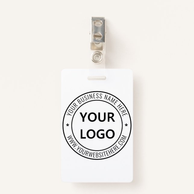 Design Your Own Business Badge Template with Logo (Front with Clip)