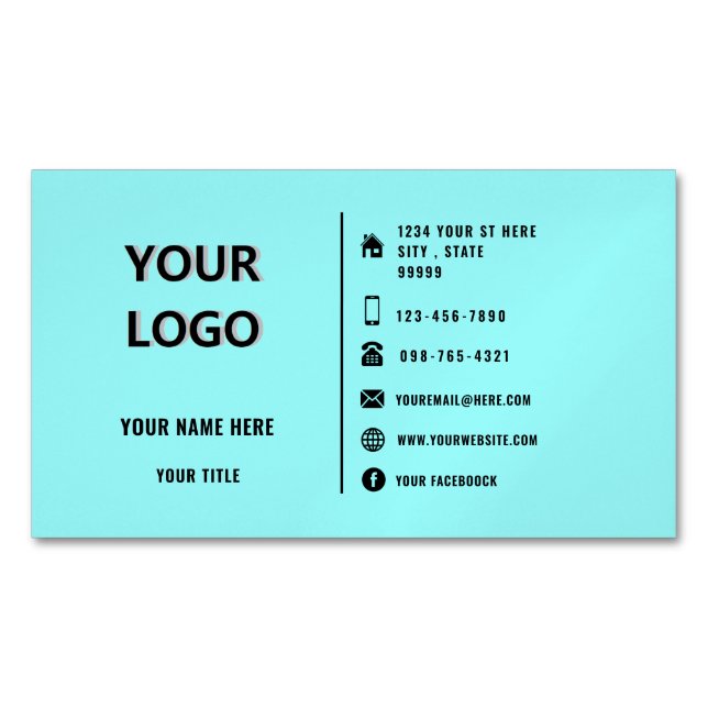 Design Your Own Business Card Magnet with Logo (Front)