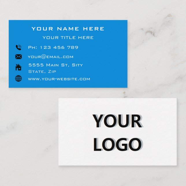 Design Your Own Business Card Template with Logo (Front/Back)