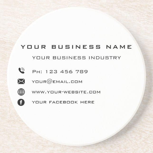 Design Your Own Business Coaster Example (Front)