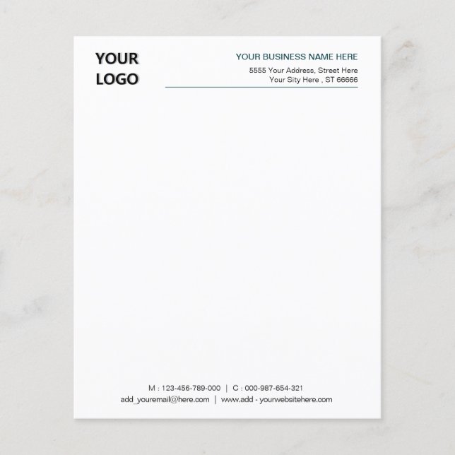 Design Your Own Business Letterhead Template (Front)