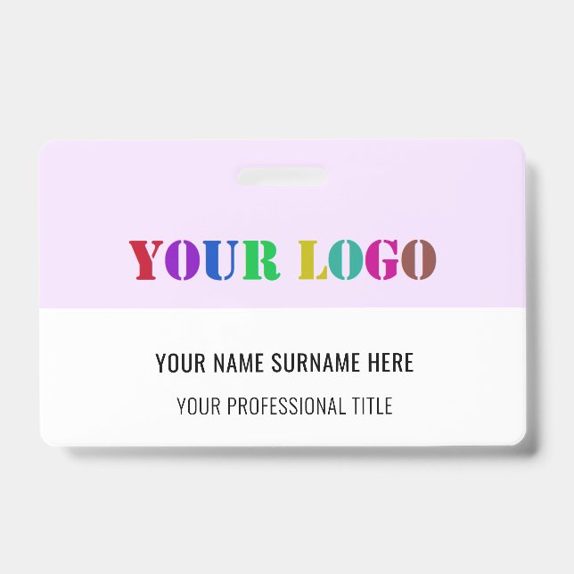 Design Your Own Business Logo Name Badge Template (Front)