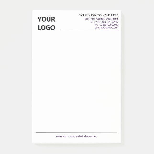 Design Your Own Business Post-it® Notes Template (Front)