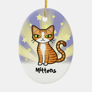 Design Your Own Cartoon Cat Ceramic Ornament