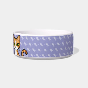 Design Your Own Cartoon Cat (customizable name) Bowl