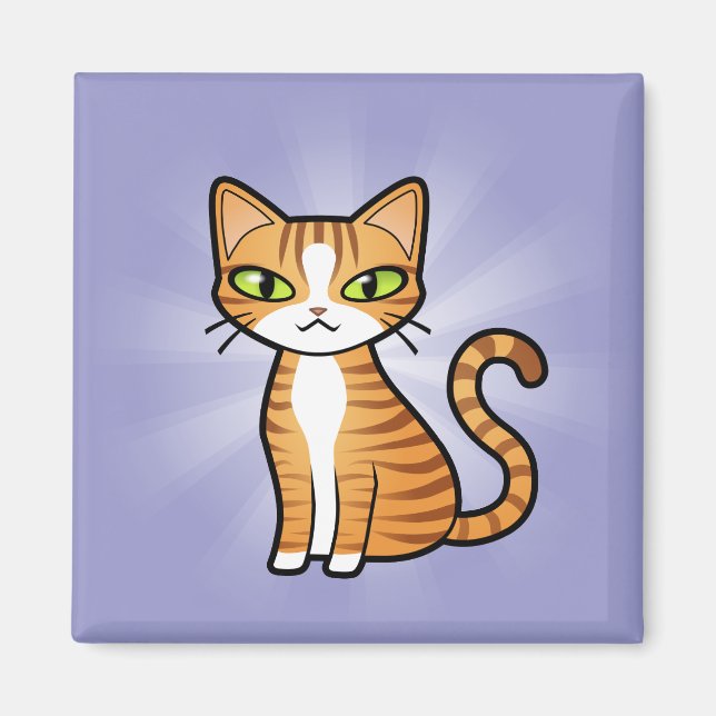 Design Your Own Cartoon Cat Magnet (Front)