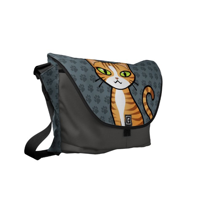 Design Your Own Cartoon Cat Messenger Bag (Front Left)