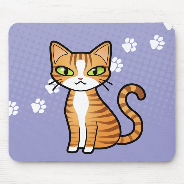 Design Your Own Cartoon Cat Mouse Pad (Front)