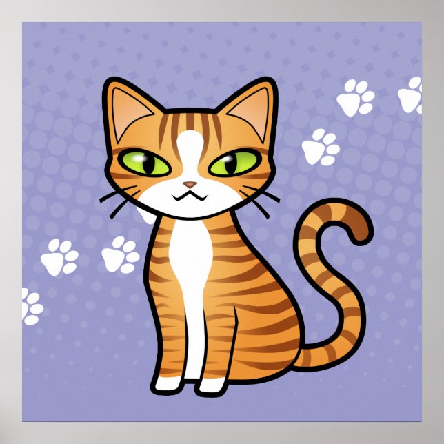 Design Your Own Cartoon Cat Poster (Front)