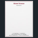 Design Your Own Colour Framed Business Letterhead<br><div class="desc">Custom Colours and Fonts - Simple Personalized Name Profession Address Contact Information Professional Design Business Letterhead - Add Your Name - Company / Profession - Title / Address / Contact Information - Phone / E-mail / Website / More - or Remove - Choose / Add Your Favourite Colours / Fonts...</div>