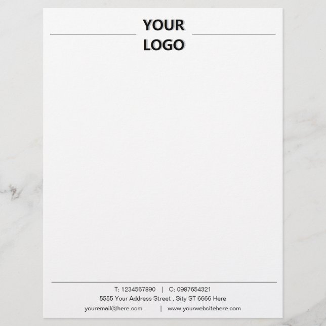 Design Your Own Company Branded Letterhead Example (Front)