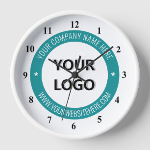 Design Your Own Company Logo Text Clock Template
