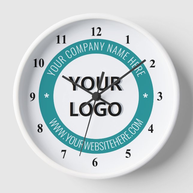 Design Your Own Company Logo Text Clock Template (Front)