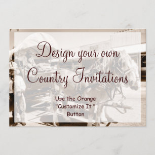 Design your Own Country Invitations Cowboy Horses