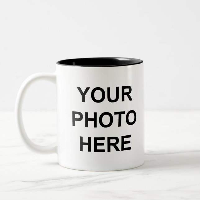 Design Your Own, Create Your Own, Your Photo Here Two-Tone Coffee Mug (Left)