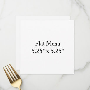  Design Your Own custom 5.25" x 5.25" Flat Menu 
